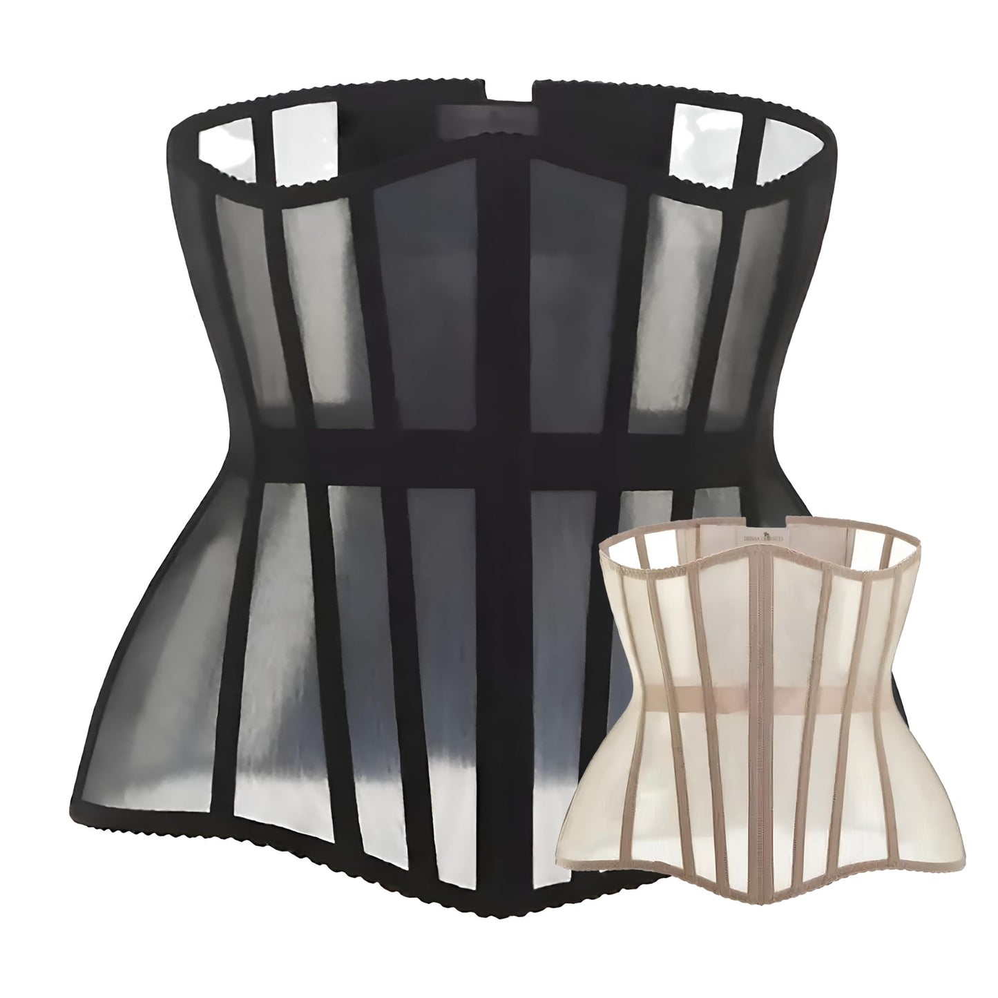 Mesh Corset Waist Trainer for Women - Underbust Corset Lace Up - Waist Cincher Shapewear - Body Shaper