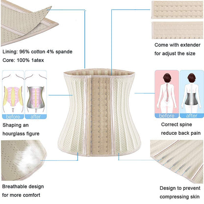 ECOWALSON Waist Trainer for Women - 9/25 Steel Bones & Additional Extender Cincher Corset for Hourglass body Shaper