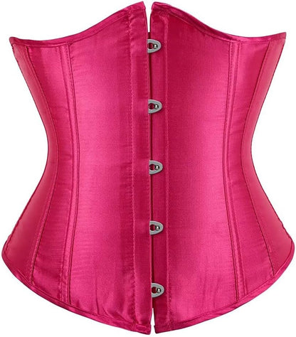 Jutrisujo Corset Underbust Lace up Boned Brocade Waist Training Plus Size