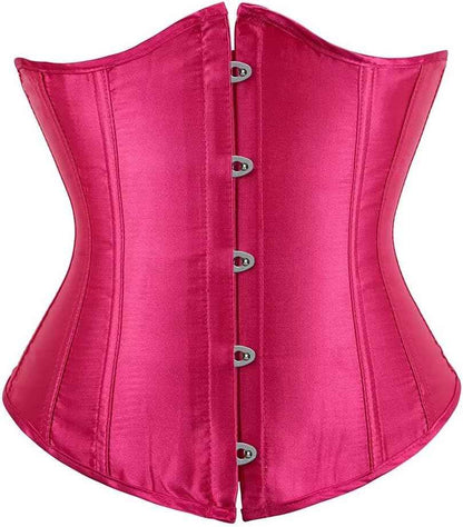 Jutrisujo Corset Underbust Lace up Boned Brocade Waist Training Plus Size