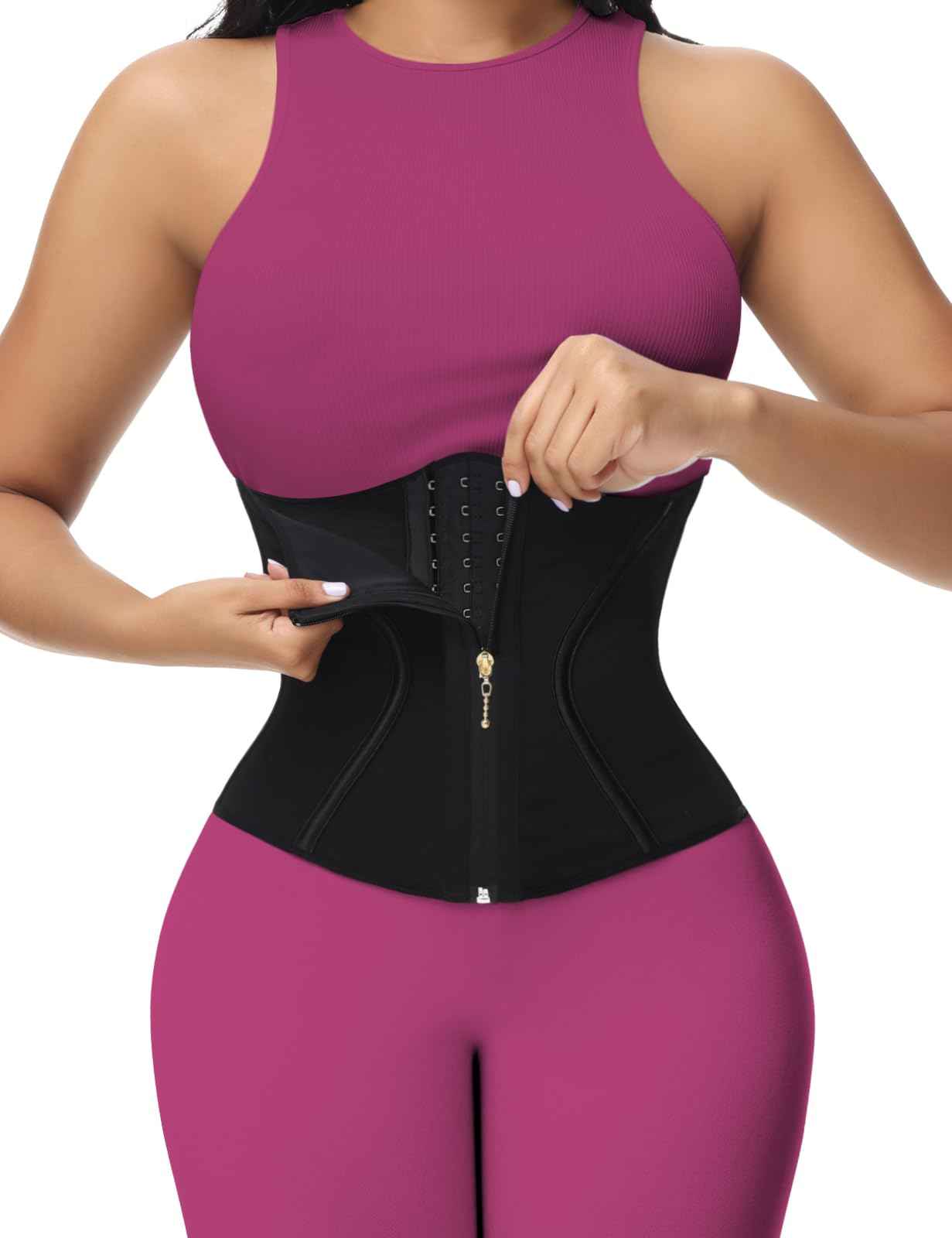 SHAPSHE Short Torso Waist Trainer for Women Corset Waist Cincher Shapewear Tummy Control Workout Hourglass Body Shaper