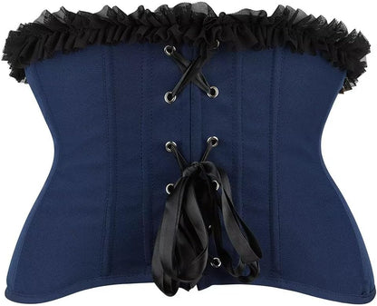 Jutrisujo Underbust Corset Top Bustier Women Lace up Boned Gothic Waist Trainer Fashion Plus Size