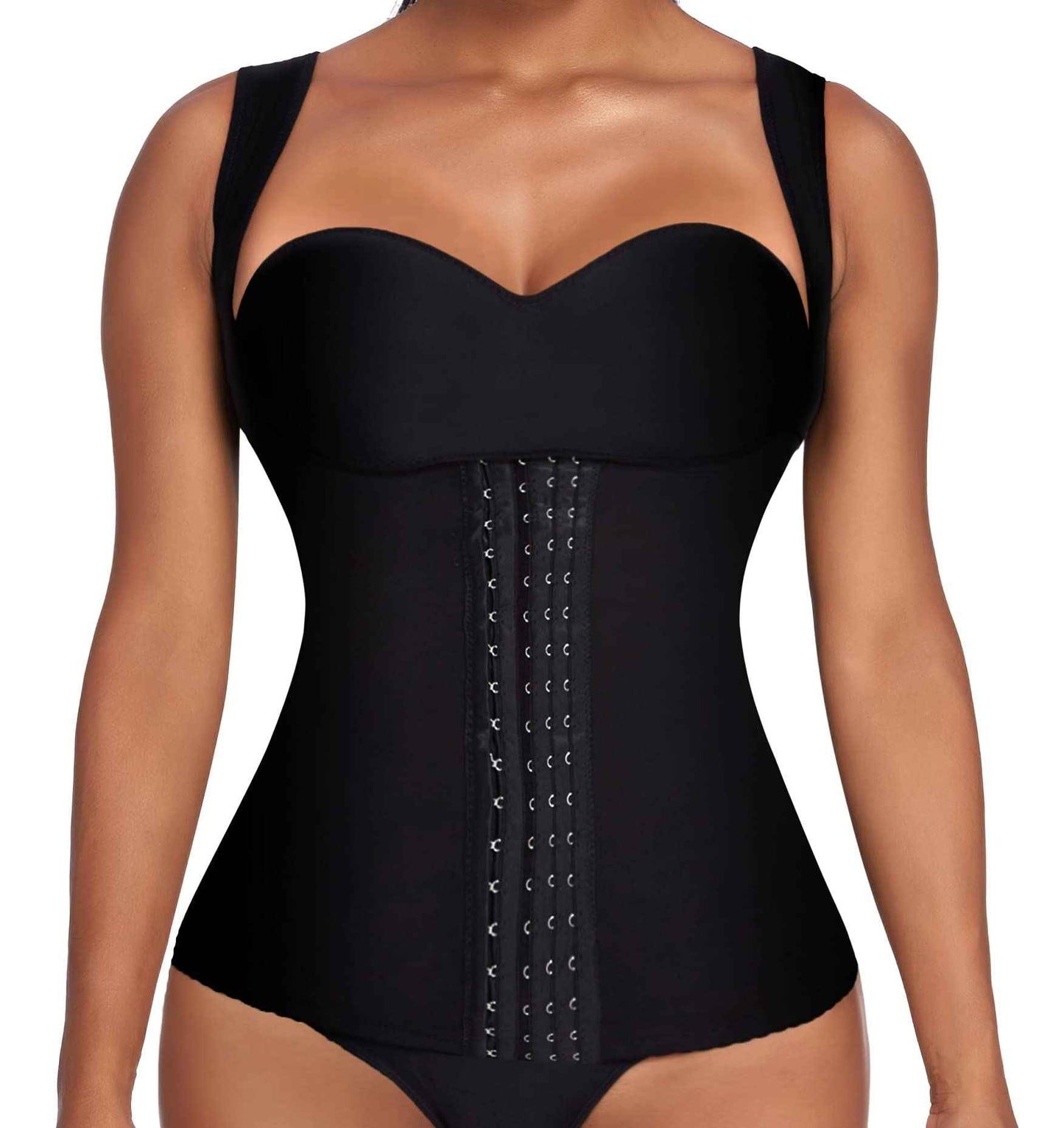 Ekouaer Women's Underbust Corset Waist Trainer Cincher Steel Boned Body Shaper Tummy Fat Burner S-4XL