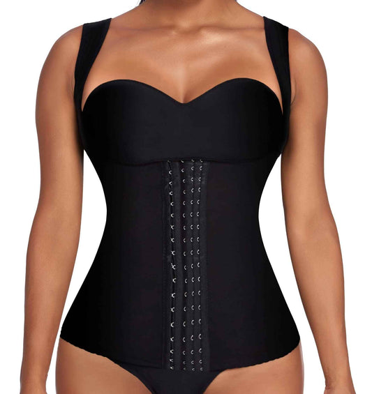 Ekouaer Women's Underbust Corset Waist Trainer Cincher Steel Boned Body Shaper Tummy Fat Burner S-4XL