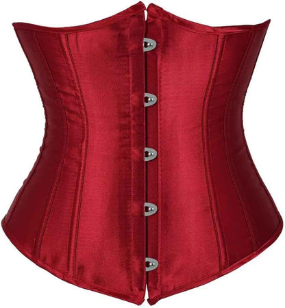 Jutrisujo Corset Underbust Lace up Boned Brocade Waist Training Plus Size