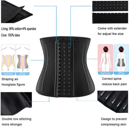 ECOWALSON Waist Trainer for Women - 9/25 Steel Bones & Additional Extender Cincher Corset for Hourglass body Shaper