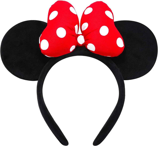 Handmade Mouse Ears Headband for Women and Girls, Polka Dot Bow Minnie Ears Costume Accessories