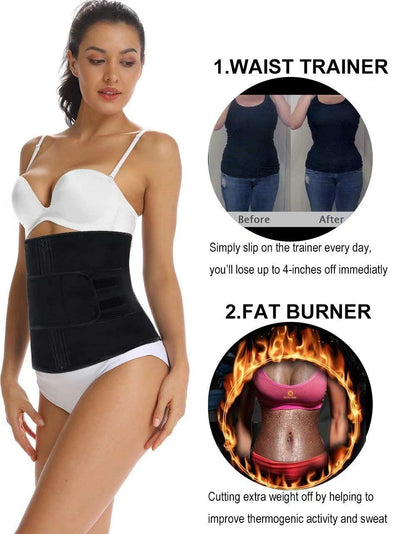 HOPLYNN Neoprene Sweat Waist Trainer Corset Trimmer Shaper Belt for Women