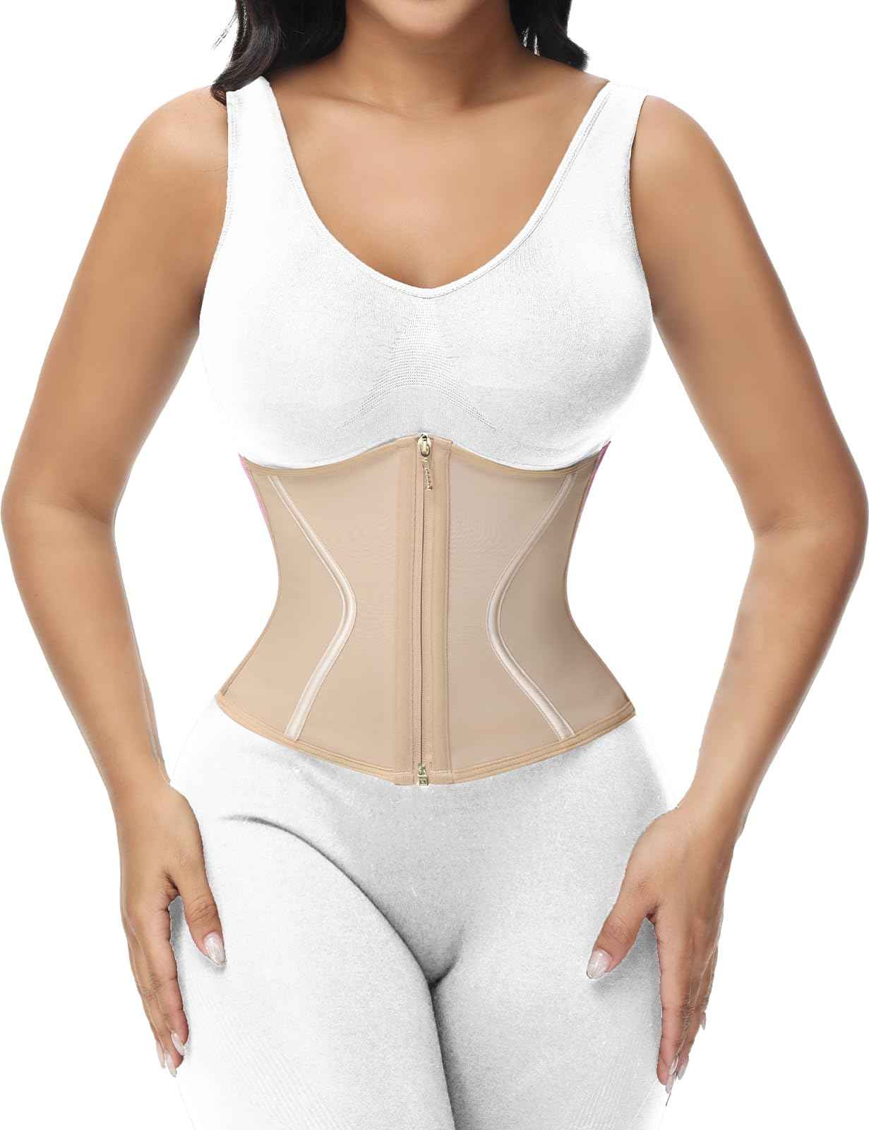 SHAPSHE Short Torso Waist Trainer for Women Corset Waist Cincher Shapewear Tummy Control Workout Hourglass Body Shaper