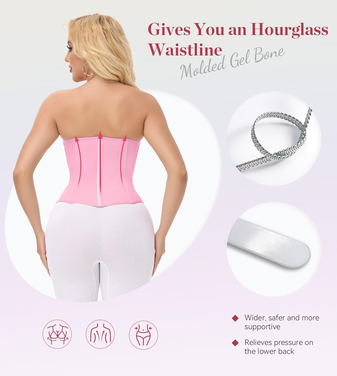 SHAPSHE Waist Trainer for Women, Tummy Control Waist Cincher, Hourglass Sport Workout Faja Body Shaper
