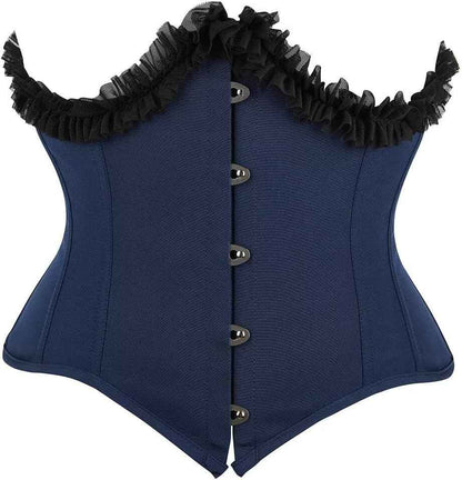 Jutrisujo Underbust Corset Top Bustier Women Lace up Boned Gothic Waist Trainer Fashion Plus Size