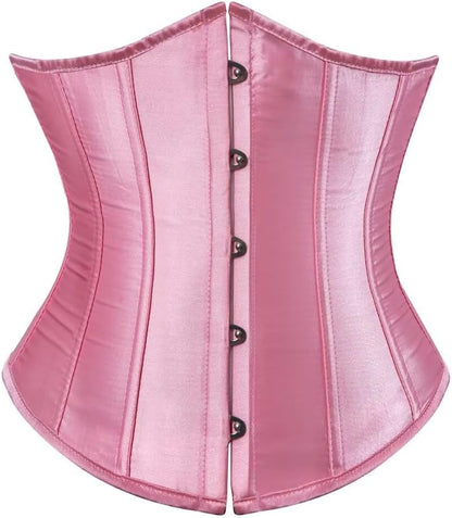 Jutrisujo Corset Underbust Lace up Boned Brocade Waist Training Plus Size