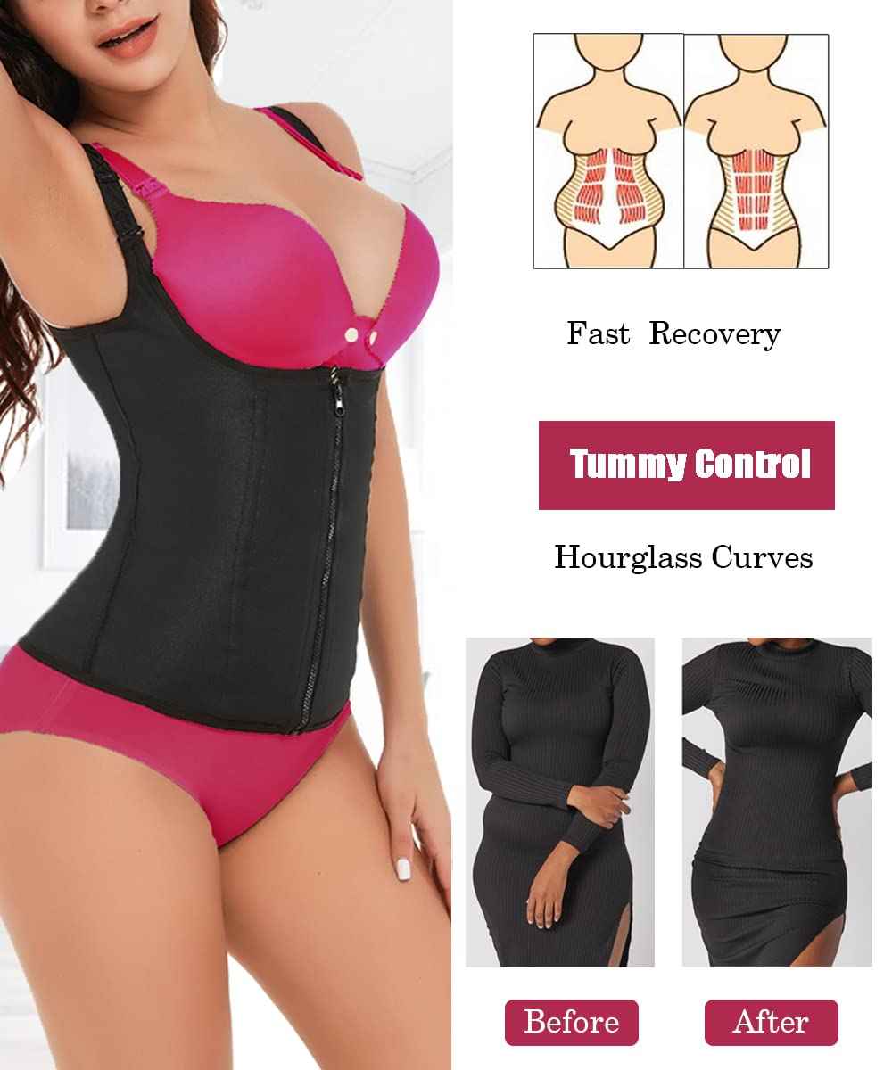 GainKee Clip and Zip Waist Trainer Corset Women Neoprene Worked Out Sweat Vest Body Shaper