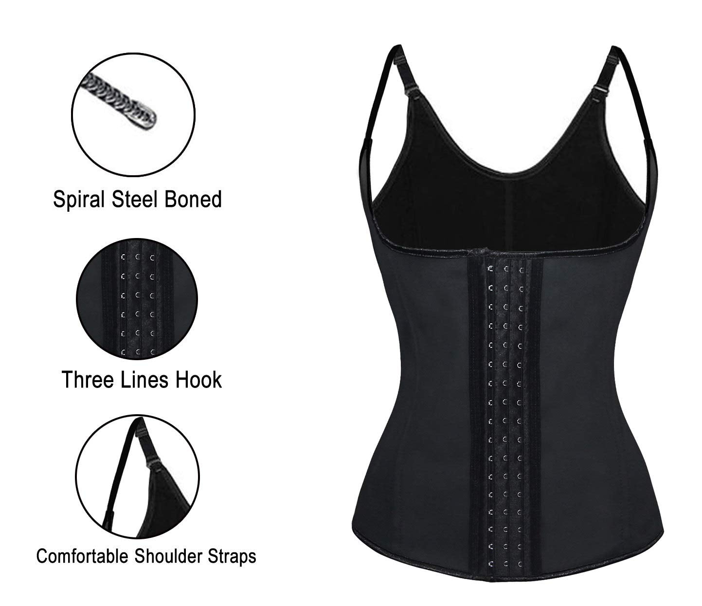 Charmian Women's Latex Underbust Waist Training Steel Boned Shapewear Corset