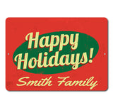 Happy Holidays Family Name Sign