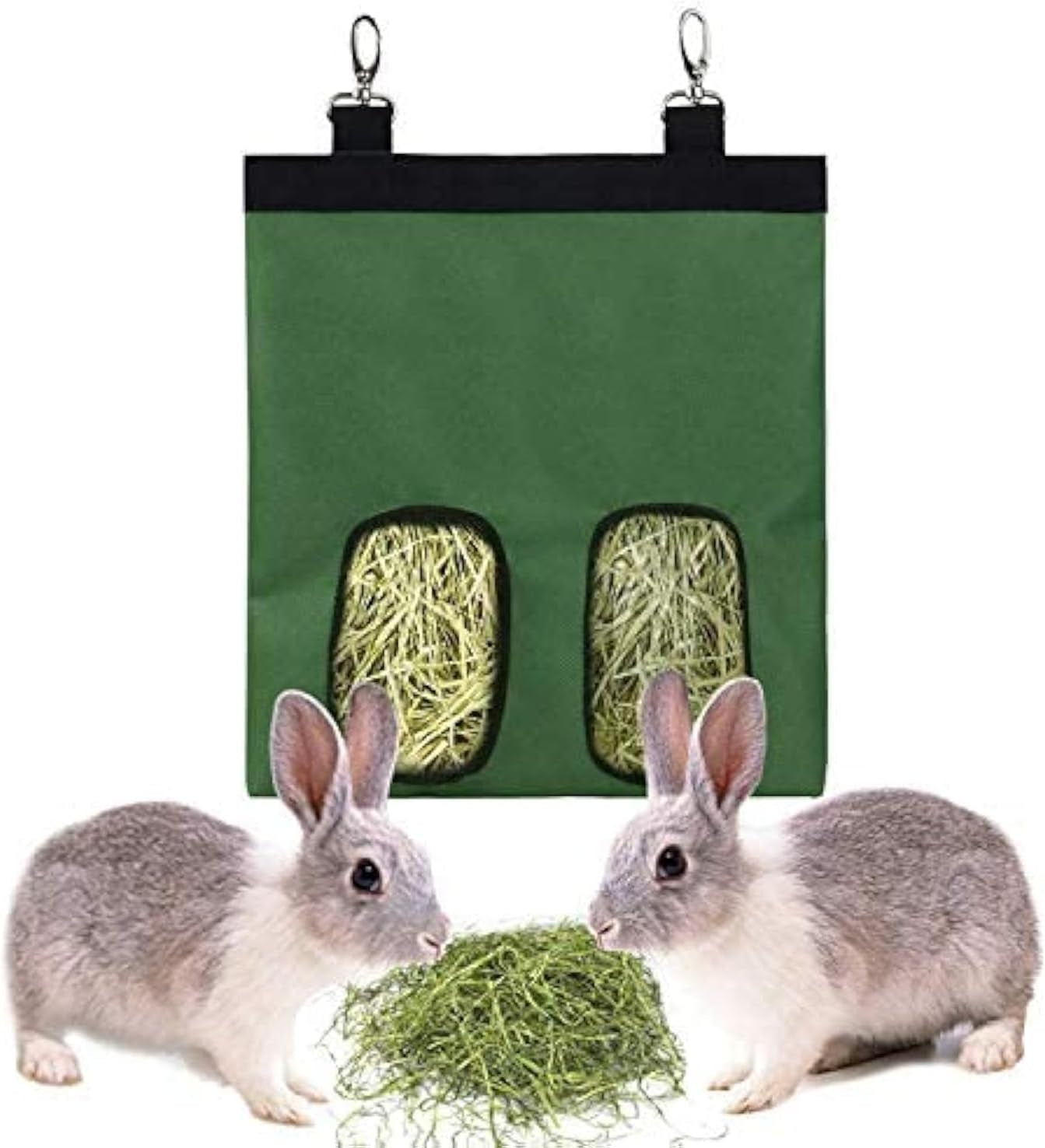 Rabbit Hay Feeder Bag, Guinea Pig Hay Feeder Storage, Rabbit Hay Bag, Guinea Pig Hayfeeder,Small Animals Hay Feeder Storage，600D Oxfordcloth Fabric (Green) Pet's Supplies |