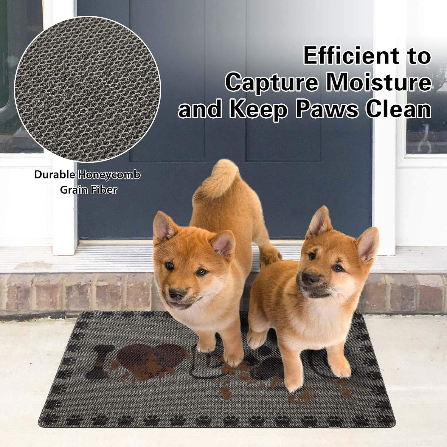 Dog and Cat Food Mat Washable Dog Mat for Food and Water Non Slip Pet Food Bowl Mat, I Love Dog, 18"X30", Grey Pet's Supplies |