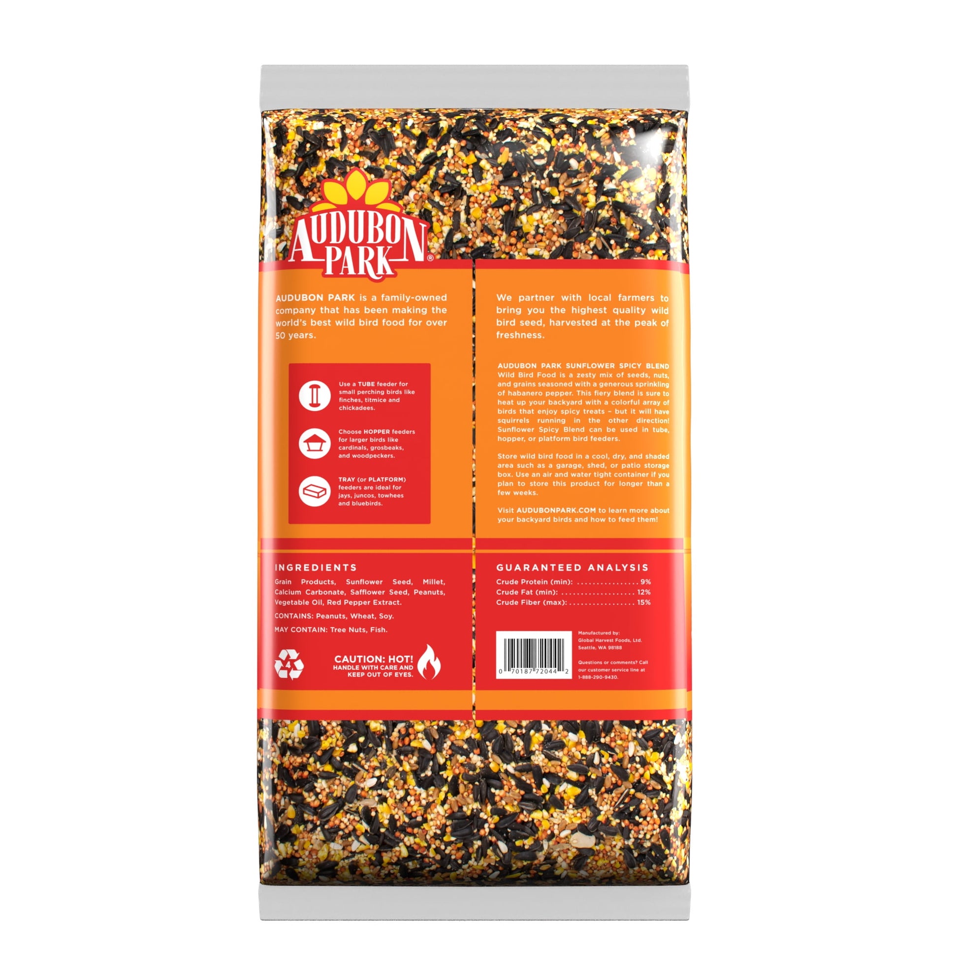 Sunflower Spicy Blend Wild Bird Food, Dry, 1 Count per Pack, 5 Lb. Bag Pet's Supplies |