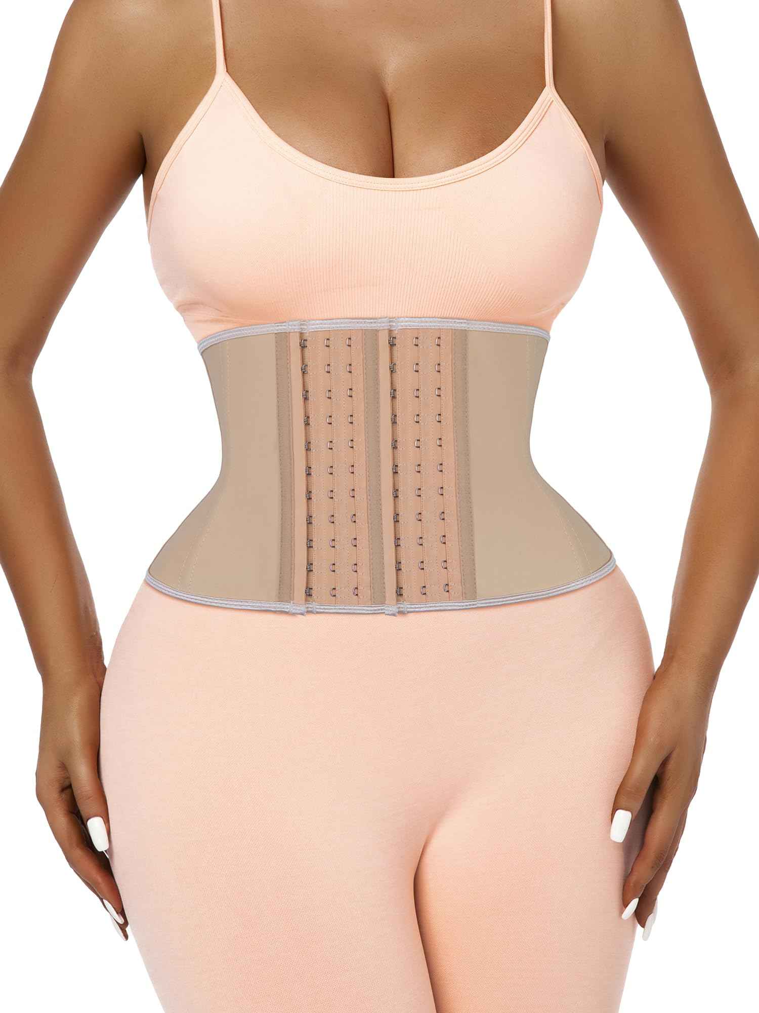 Atbuty Short Torso Waist Trainers Cincher Corset Underbust Body Shaper Latex Sport Girdle