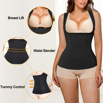 Eleady Womens Waist Trainer Corset Vest Weight Loss Breathable Tank Tops Tummy Control Shapewear Slimming Body Shaper