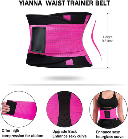 YIANNA Waist Trainer Belt for Women Waist Trimmer Weight Loss Workout Fitness Back Support Belts