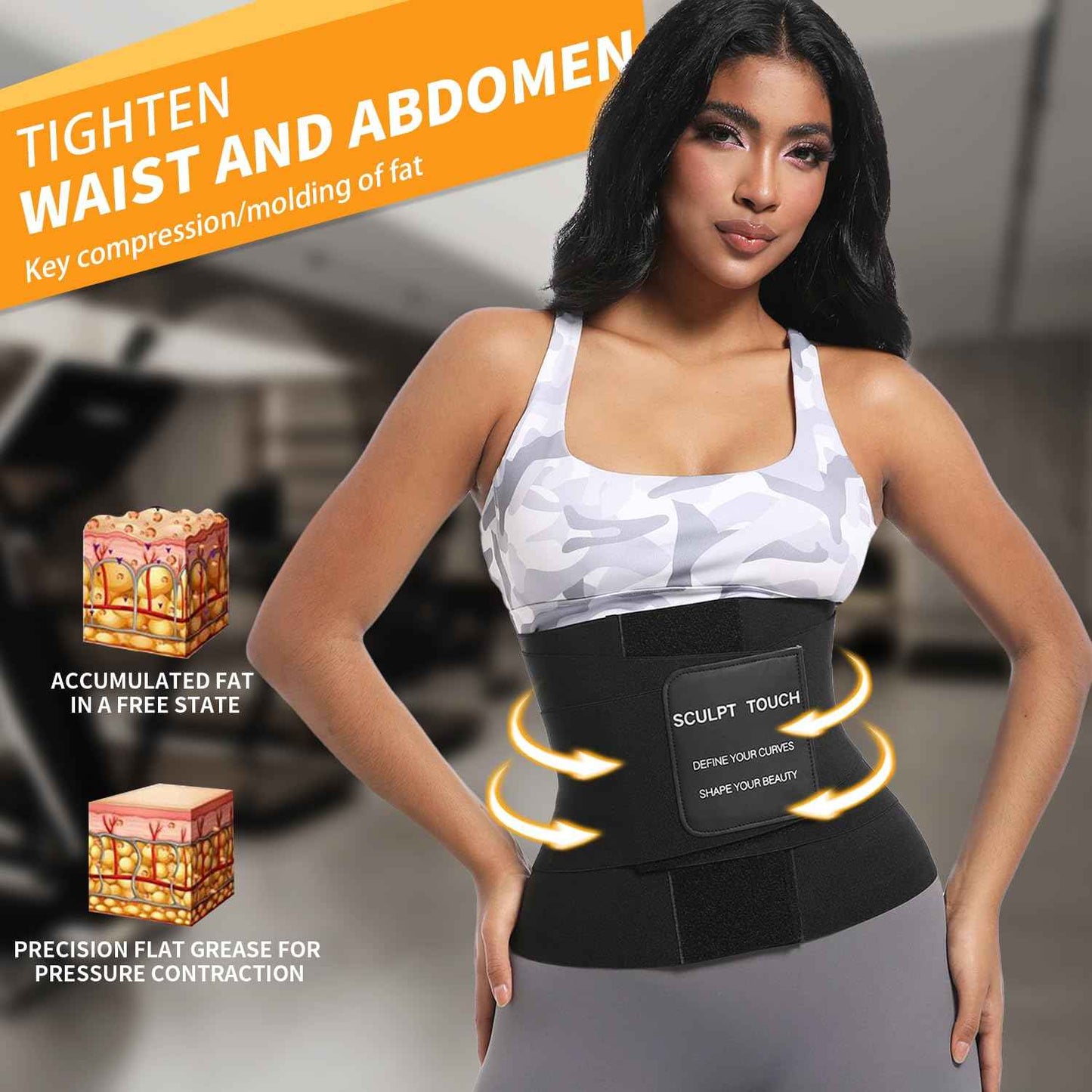 SCULPT TOUCH Women's Waist Trainer Corset, Tummy Control Shapewear Belt for Workout, Black