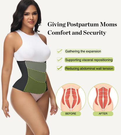 SHAPSHE Waist Trainer for Women Postpartum Recovery Wrap Waist Cincher Corset Shapewear Belly Band