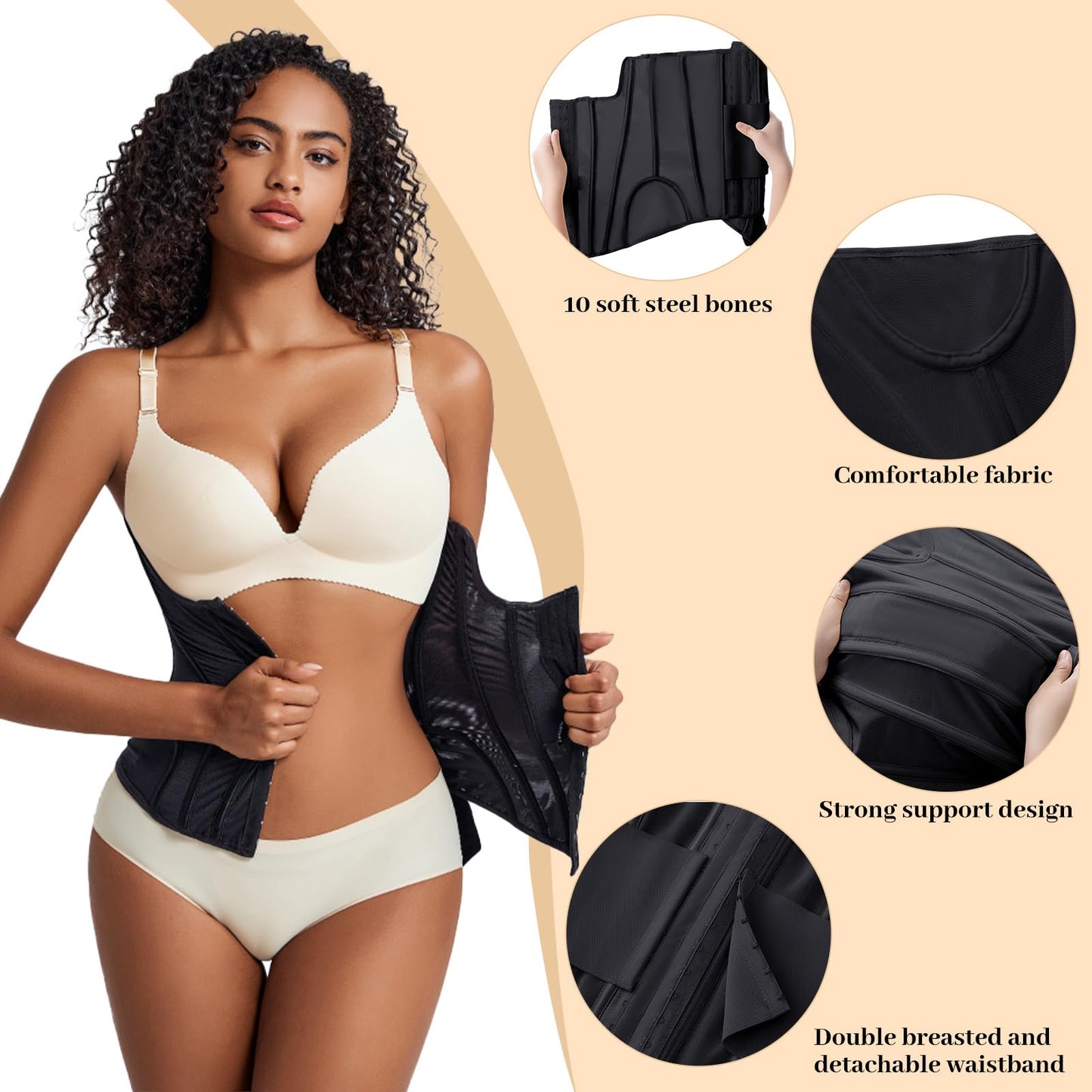 Waist Trainer for Women Faja Body Shaper Tummy Control Shapewear Waist Cinchers Corset