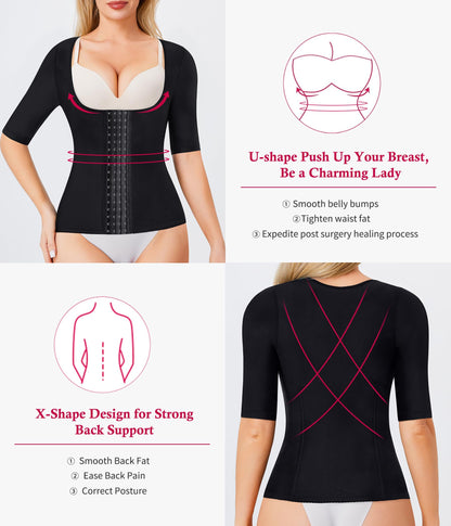 Gotoly Women Waist Trainer Corset Tummy Control Shapewear Upper Arm Shaper Post Surgical Slimmer Compression Tops