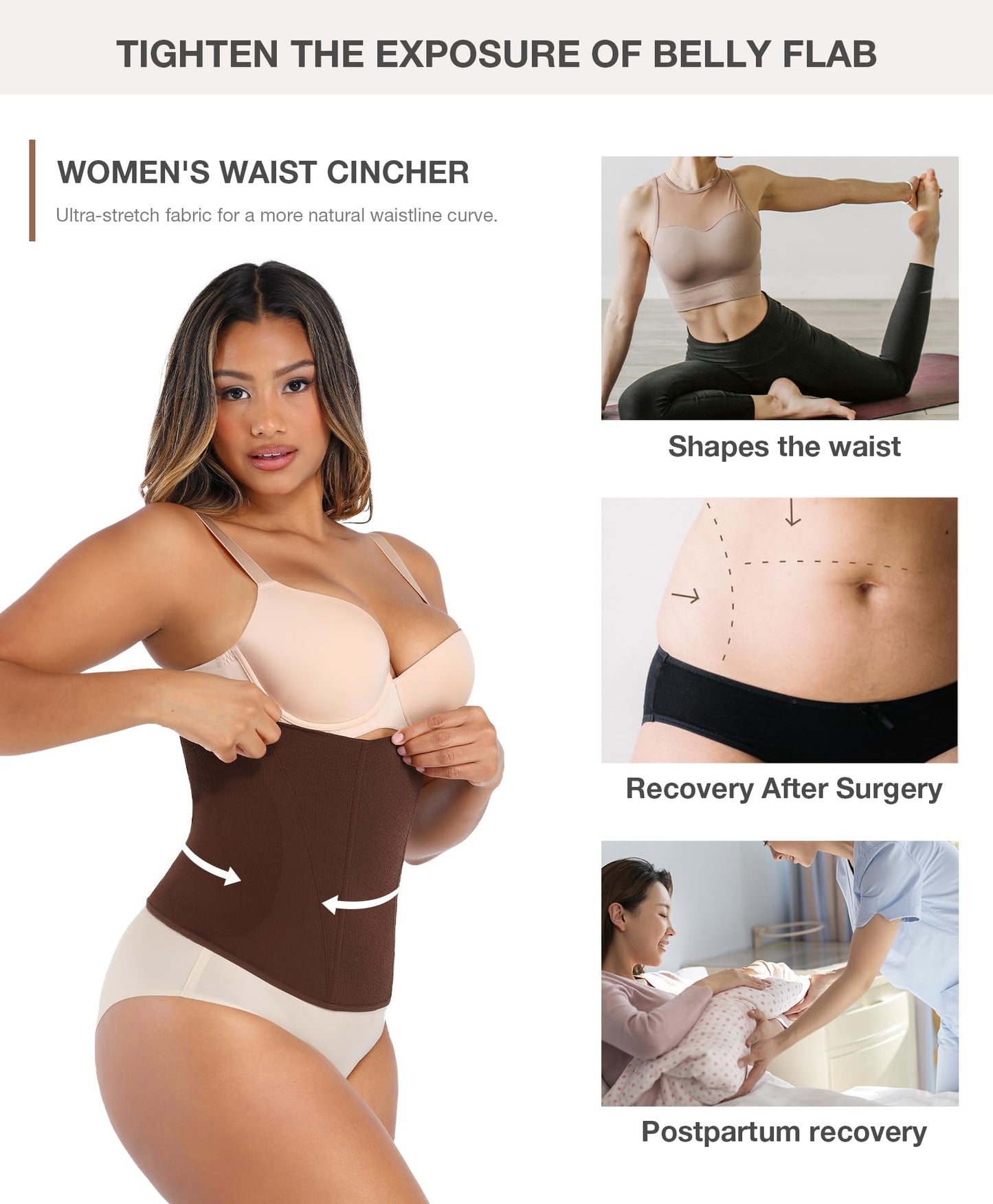 Lover-Beauty Waist Trainer for Women Corset Shapewear Tummy Control Waist Cincher Postpartum Girdle Body Shaper