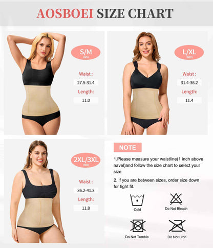 AOSBOEI Waist Trainer Shapewear Tummy Control Waist Cincher Girdle Body Shaper Postpartum Recovery Belt Belly Band Wrap