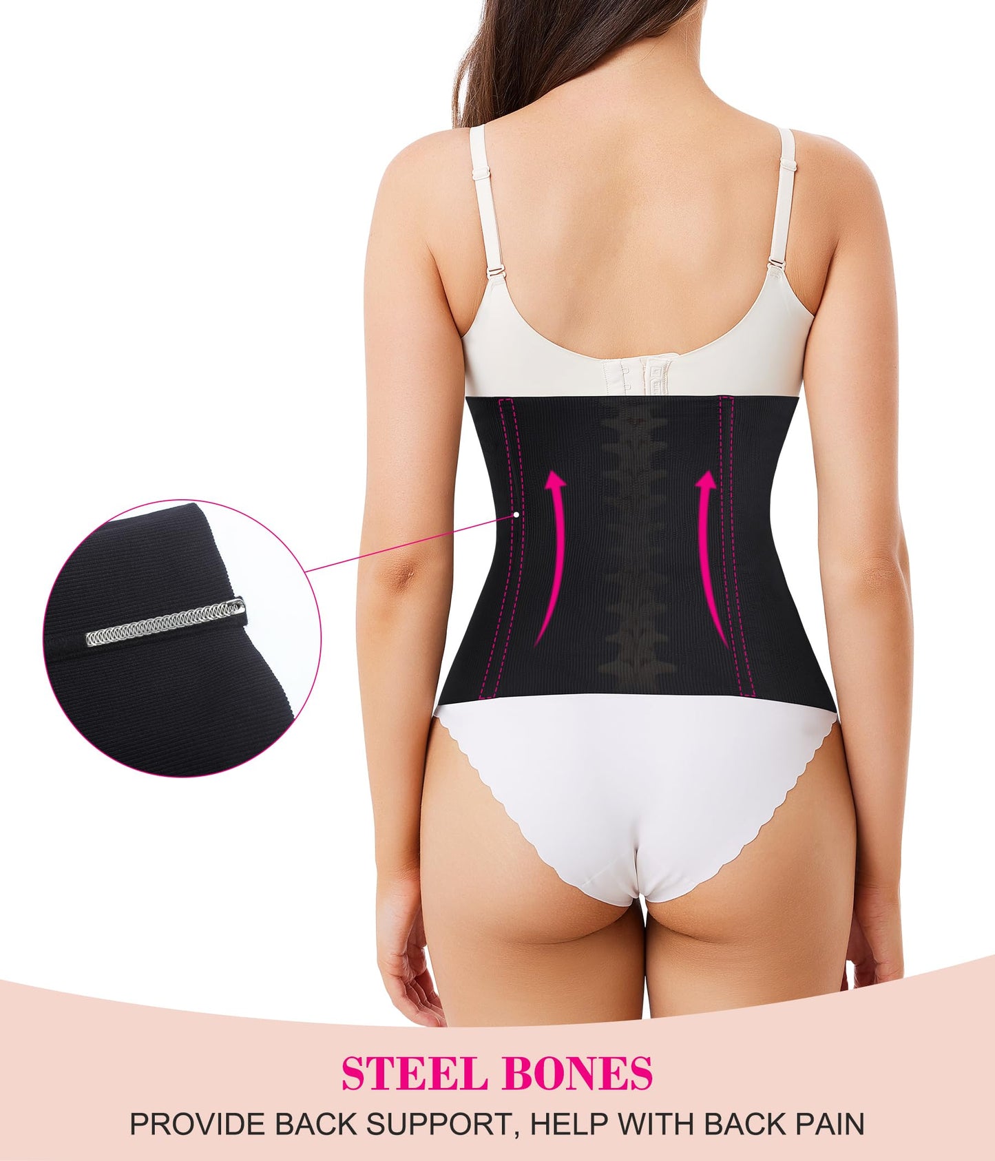 Nebility Waist Trainer for Women Plus Size Corset Shapewear Tummy Control Waist Cincher Postpartum Girdle Body Shaper