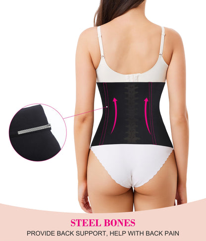 Nebility Waist Trainer for Women Plus Size Corset Shapewear Tummy Control Waist Cincher Postpartum Girdle Body Shaper