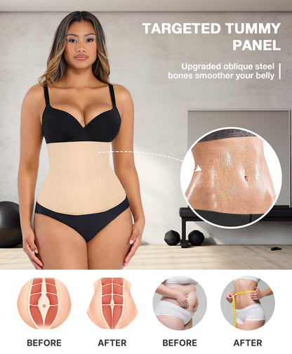 Lover-Beauty Waist Trainer for Women Corset Shapewear Tummy Control Waist Cincher Postpartum Girdle Body Shaper