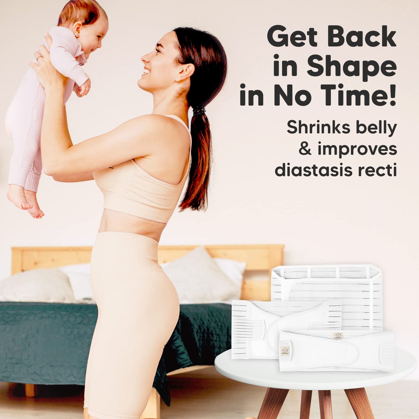 3 in 1 Postpartum Belly Support Recovery Wrap – Postpartum Belly Band, After Birth Brace, Slimming Girdles, Body Shaper Waist Shapewear, Post Surgery Pregnancy Belly Support Band (Midnight Black, M/L)