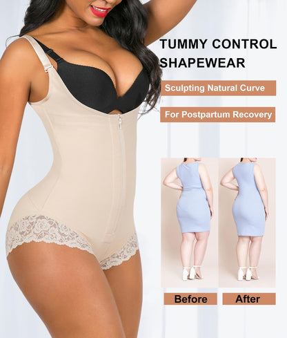 YIANNA Fajas Colombianas Shapewear for Women Postpartum Tummy Control Body Shaper Butt Lifter Bodysuit