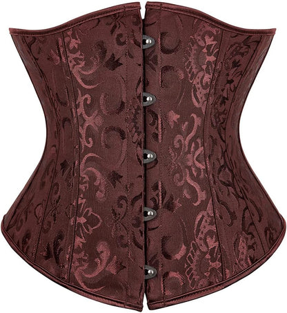 Kranchungel Underbust Corsets for Women Black Corset Top Waist Trainer Fashion Bustier Plus Size Corset
