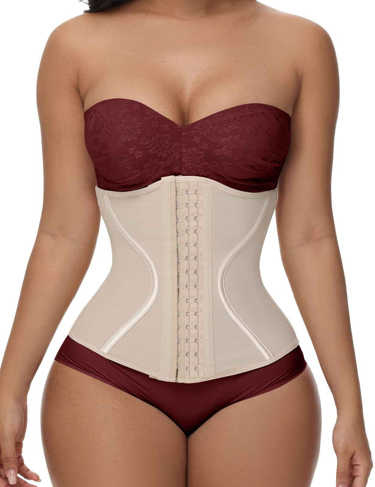 SHAPSHE Short Torso Waist Trainer for Women Corset Waist Cincher Shapewear Tummy Control Workout Hourglass Body Shaper