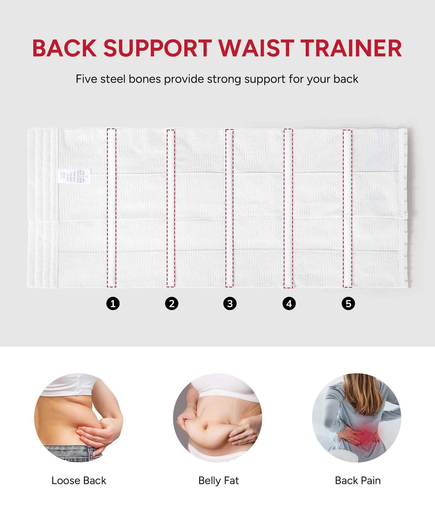 Nebility Waist Trainer for Women Seamless Corset Shapewear Tummy Control Segmented Waist Cincher Faja Body Shaper