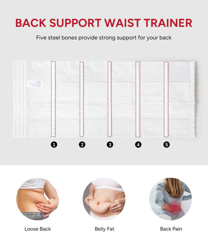 Nebility Waist Trainer for Women Seamless Corset Shapewear Tummy Control Segmented Waist Cincher Faja Body Shaper