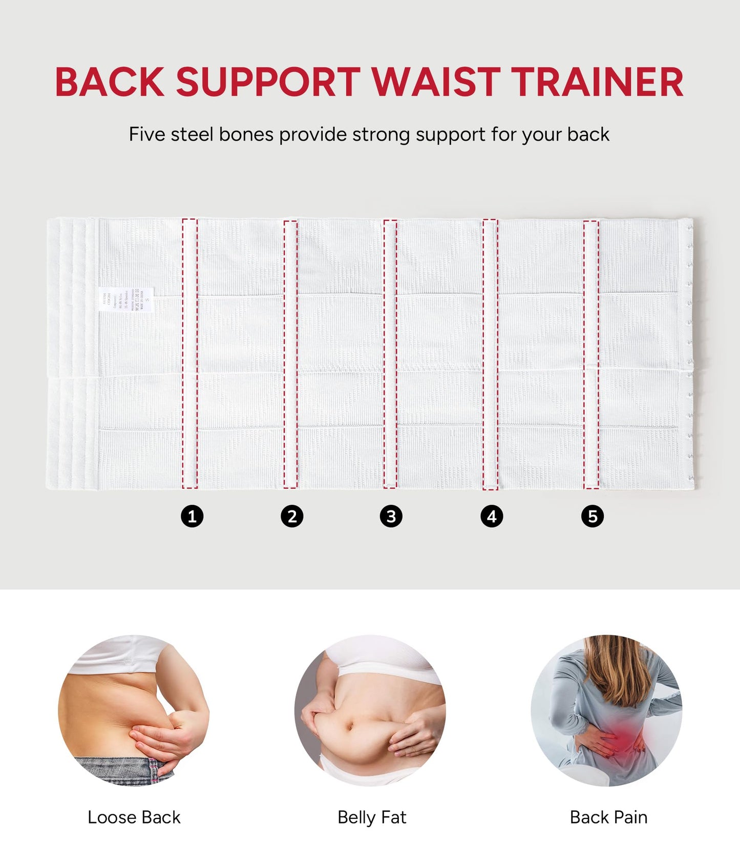 Nebility Waist Trainer for Women Seamless Corset Shapewear Tummy Control Segmented Waist Cincher Faja Body Shaper