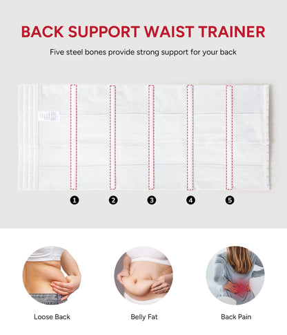 Nebility Waist Trainer for Women Seamless Corset Shapewear Tummy Control Segmented Waist Cincher Faja Body Shaper