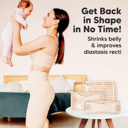 3 in 1 Postpartum Belly Support Recovery Wrap – Postpartum Belly Band, After Birth Brace, Slimming Girdles, Body Shaper Waist Shapewear, Post Surgery Pregnancy Belly Support Band (Midnight Black, M/L)