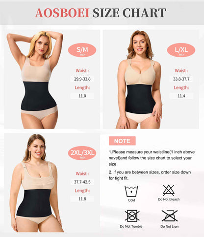 AOSBOEI Waist Trainer Shapewear Tummy Control Waist Cincher Girdle Body Shaper Postpartum Recovery Belt Belly Band Wrap