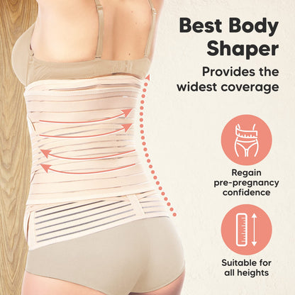 3 in 1 Postpartum Belly Support Recovery Wrap – Postpartum Belly Band, After Birth Brace, Slimming Girdles, Body Shaper Waist Shapewear, Post Surgery Pregnancy Belly Support Band (Midnight Black, M/L)