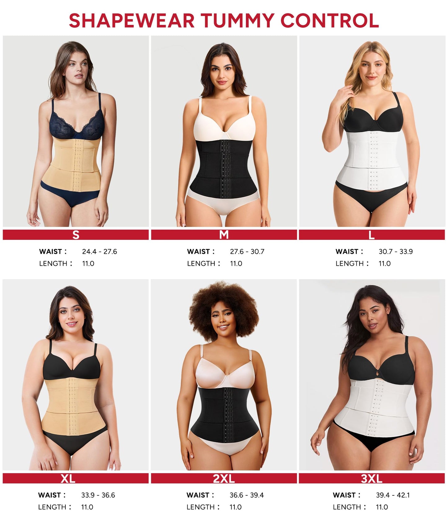 Nebility Waist Trainer for Women Seamless Corset Shapewear Tummy Control Segmented Waist Cincher Faja Body Shaper