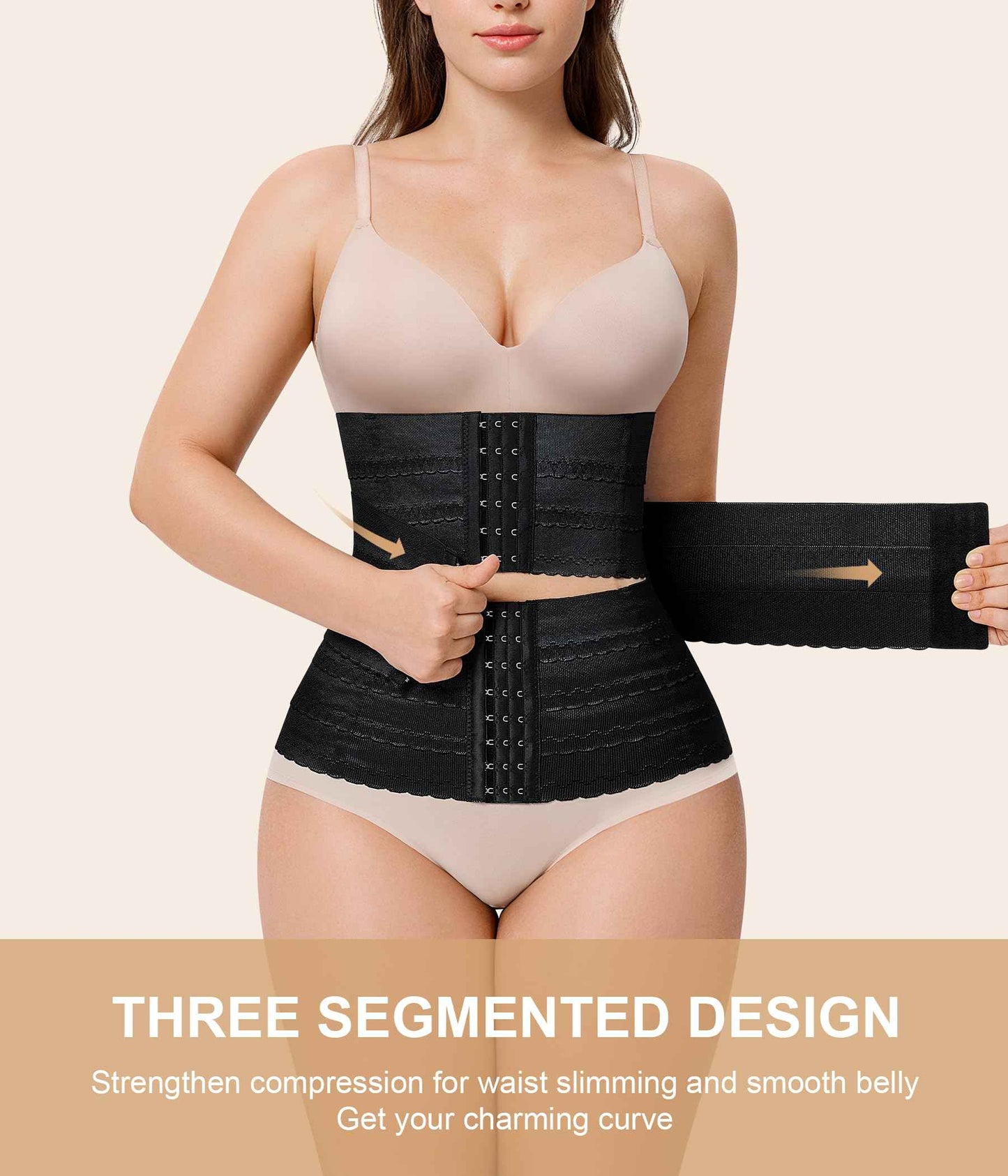 QACIVIQ Segmented Waist Trainer for Women Waist Cincher Shapewear for Women Tummy Control Workout Body Shaper Girdle