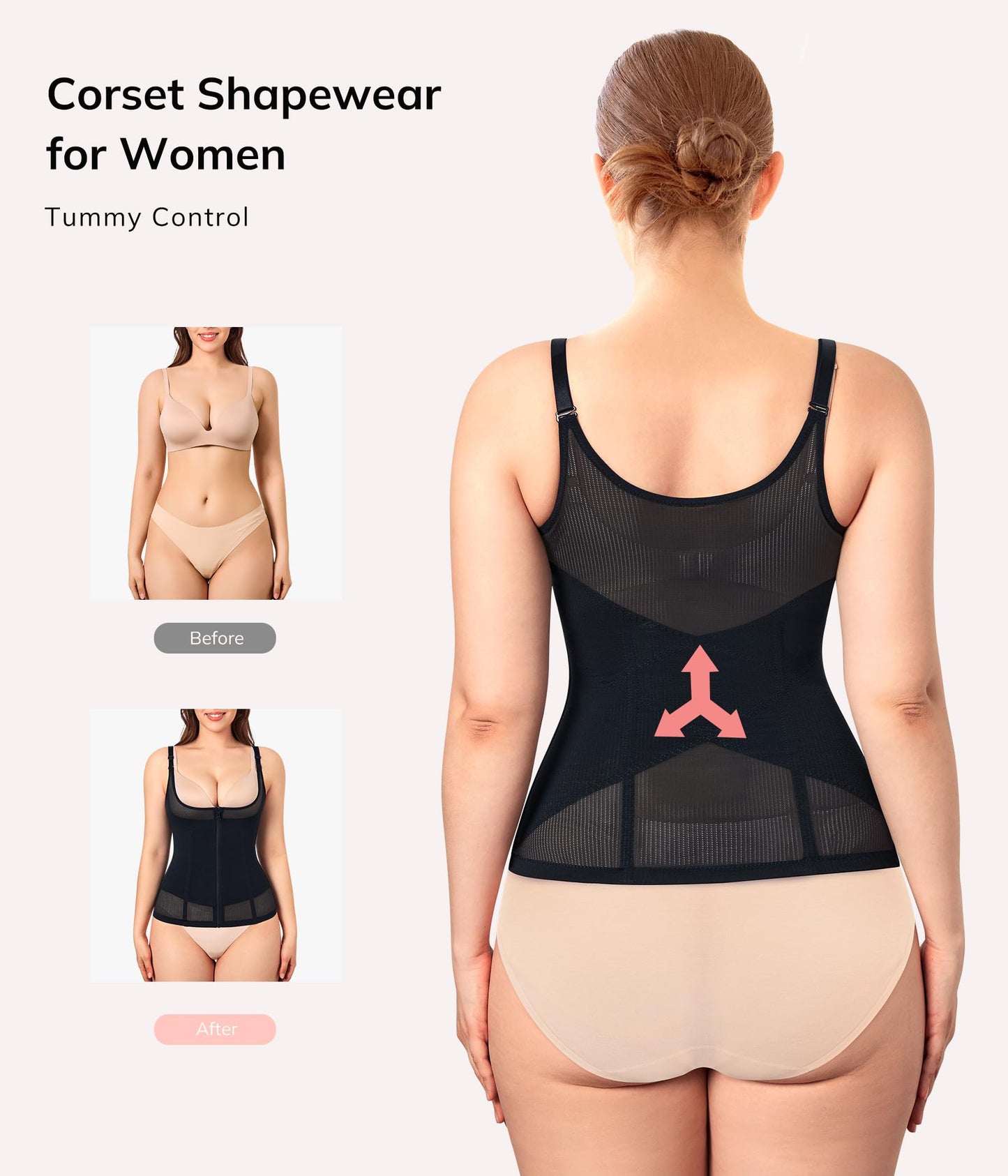 LODAY Waist Trainer for Women Corset Shapewear Waist Cincher Tummy Control Body Shaper Girdle