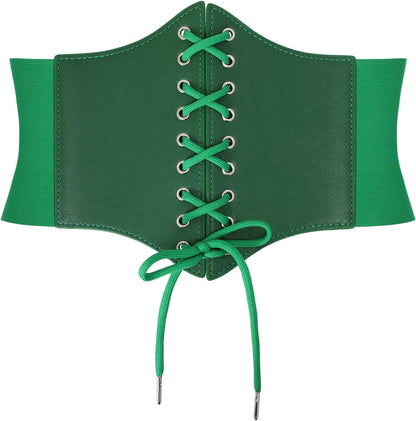 JASGOOD Women’s Elastic Costume Waist Belt Lace-up Tied Waspie Corset Belts for Women