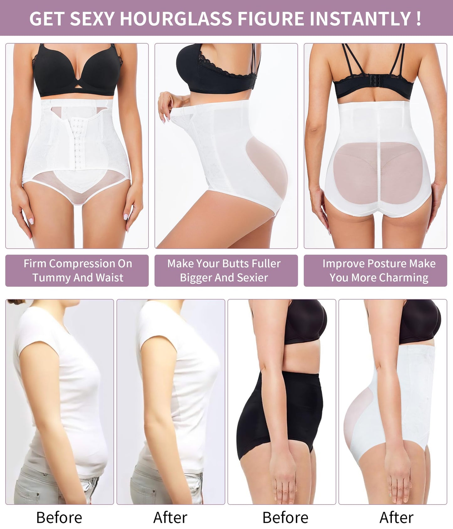 YERKOAD Tummy Control Panties for Women Shapewear Butt Lifter Short High Waist Trainer Corset Slimming Body Shaper Underwear